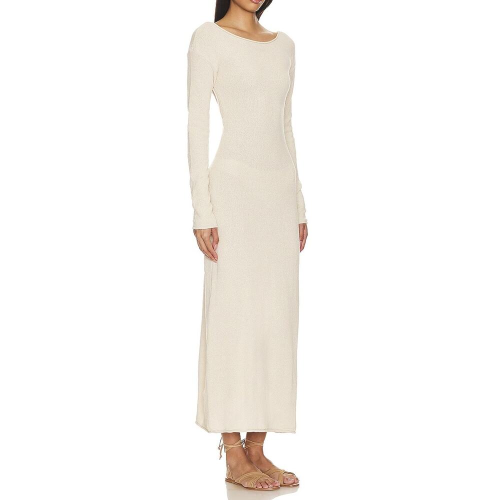 ONIA Sandshell Knit Cross Back Cutout Long Sleeve Maxi Dress Size XS - Picture 3 of 7